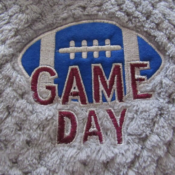 ZAK & ZOEY BABY BOYS BLANKET 30" X 40" GRAY FOOTBALL CRIB STROLLER CAR SEAT BABY - Picture 2 of 4